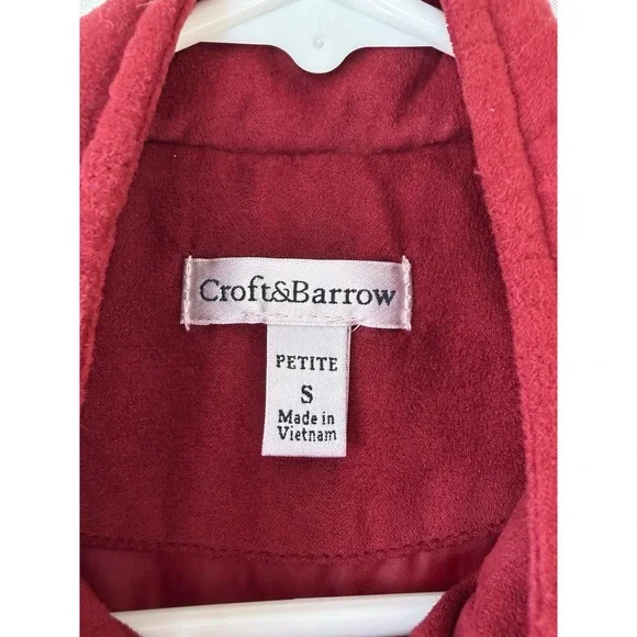 Womens Croft & Barrow Quilted Zip Up Vest Drawstring Back Small Zip Pockets - Picture 2 of 5